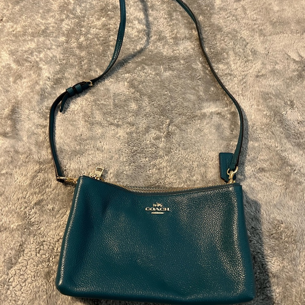 Coach Teal Leather Crossbody Bag